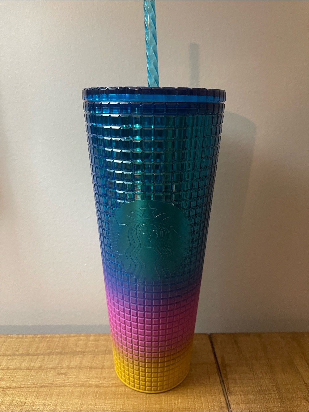 Starbucks Ombre Studded Tumbler - Blue Pink Yellow